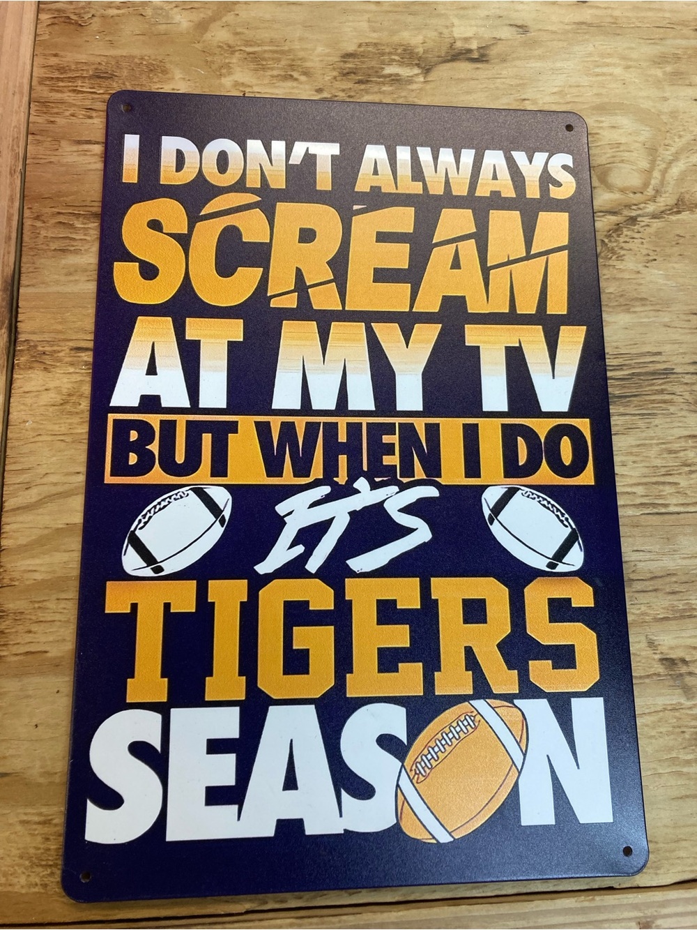 Tigers Season Wall Sign - Orange & White Home Wall Decor